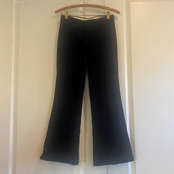 THEORY Velvet Bootcut Flare Pants in Dark Brown - Picture 1 of 12